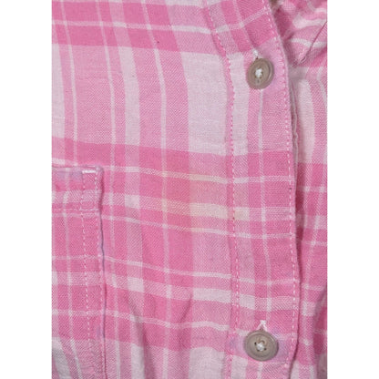 Riders By Lee Indigo Pink And White Plaid Button Top