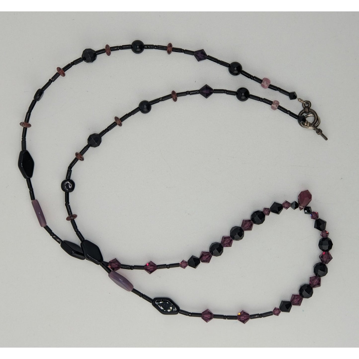 Gothic Handmade Glass Beaded Black And Purple Necklace