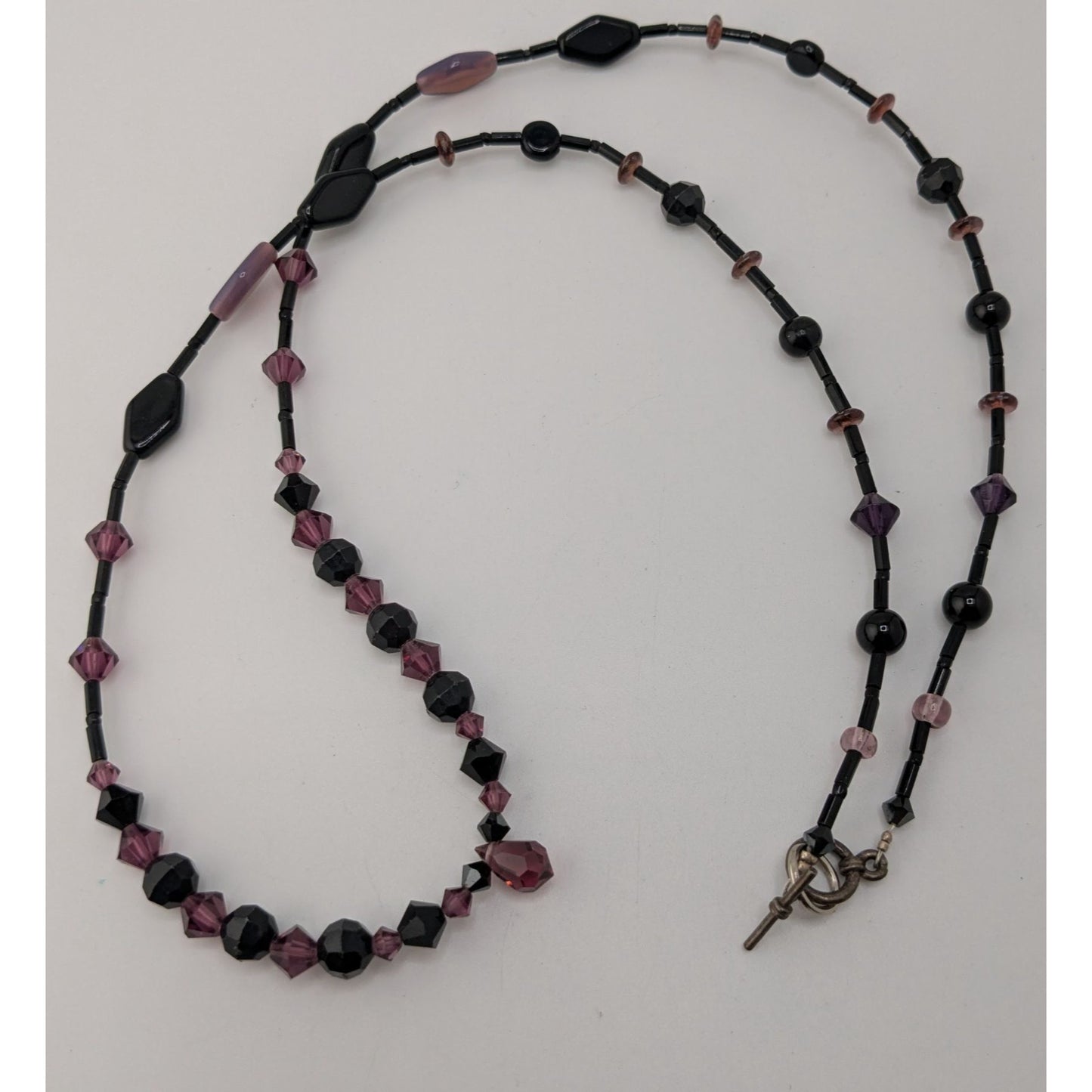 Gothic Handmade Glass Beaded Black And Purple Necklace