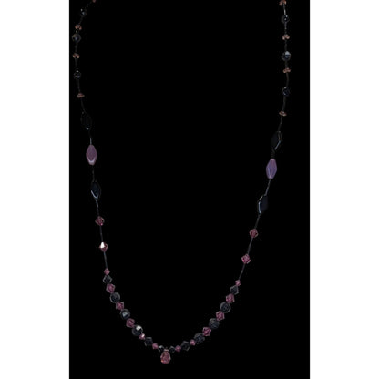 Gothic Handmade Glass Beaded Black And Purple Necklace