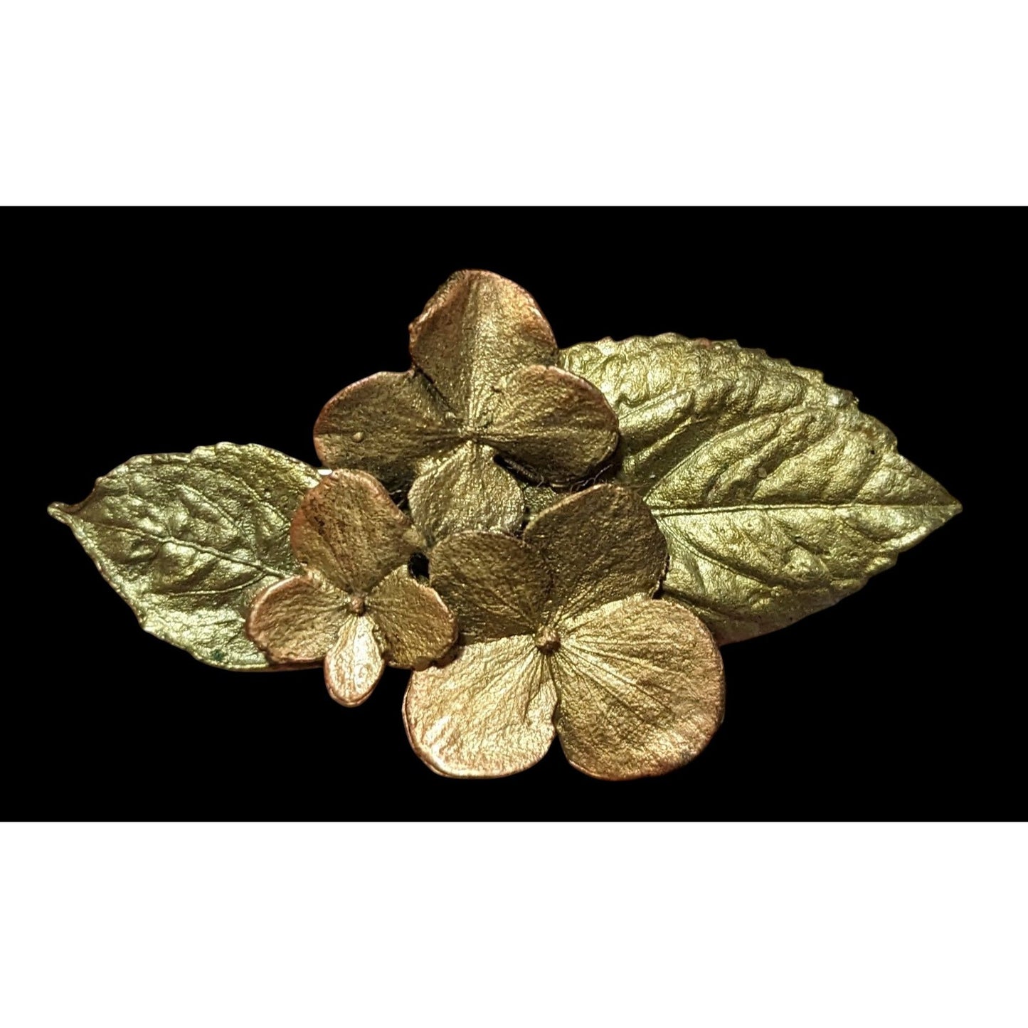 Vintage Shimmer Finish Metal Floral Hydrangea Brooch