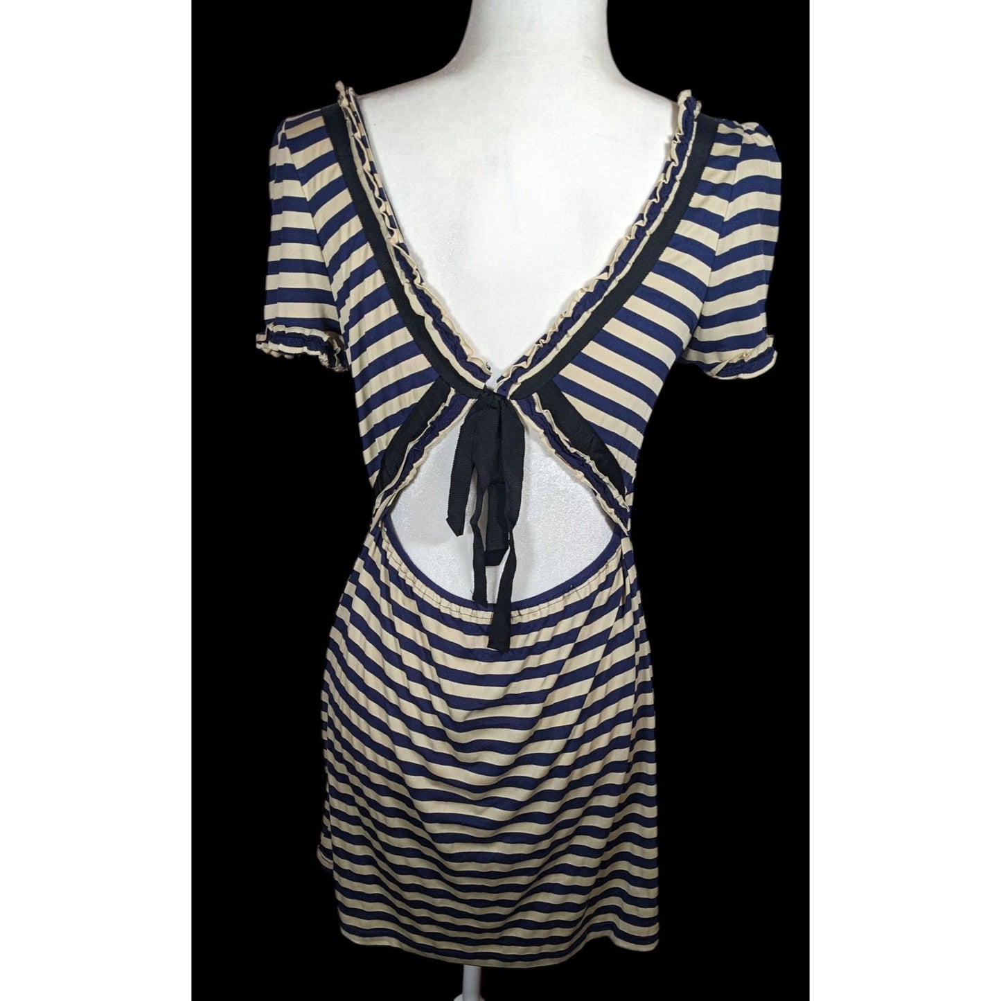 Twelve By Twelve Los Angeles 80s Style Striped Embellished Dress