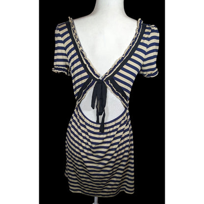 Twelve By Twelve Los Angeles 80s Style Striped Embellished Dress