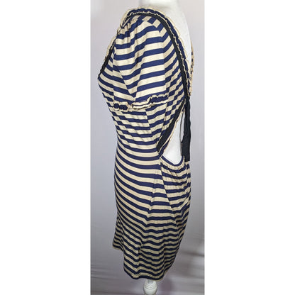 Twelve By Twelve Los Angeles 80s Style Striped Embellished Dress