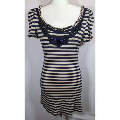 Twelve By Twelve Los Angeles 80s Style Striped Embellished Dress