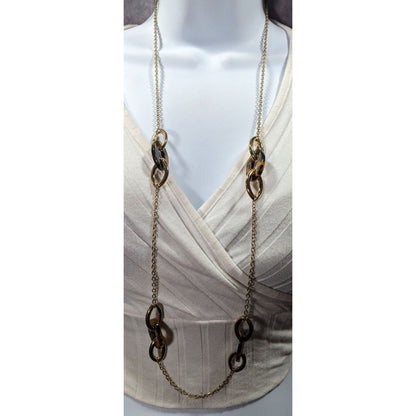 Vintage Avon Tortoise Silver Tone Station Link Necklace