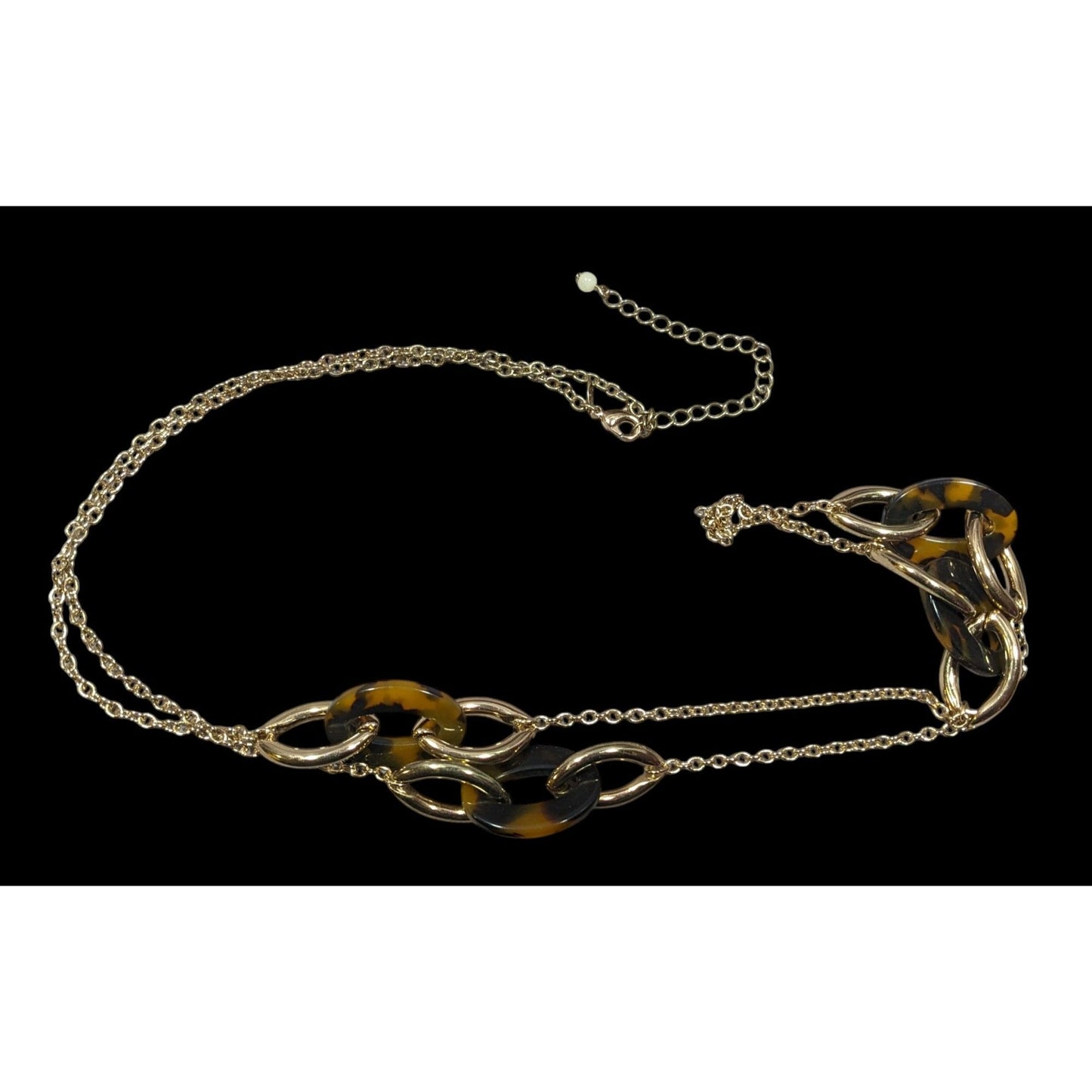 Vintage Avon Tortoise Silver Tone Station Link Necklace