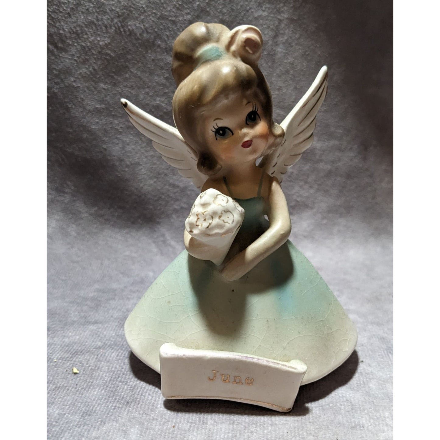 Vintage Collectible June Birthday Angel Figurine By Nanco