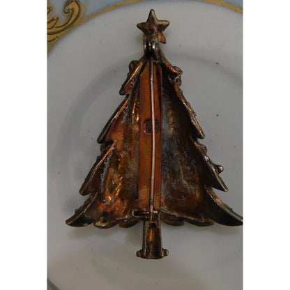 Vintage Christmas Tree With Candles Brooch