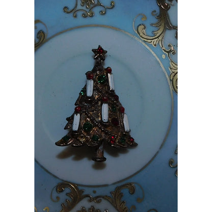 Vintage Christmas Tree With Candles Brooch