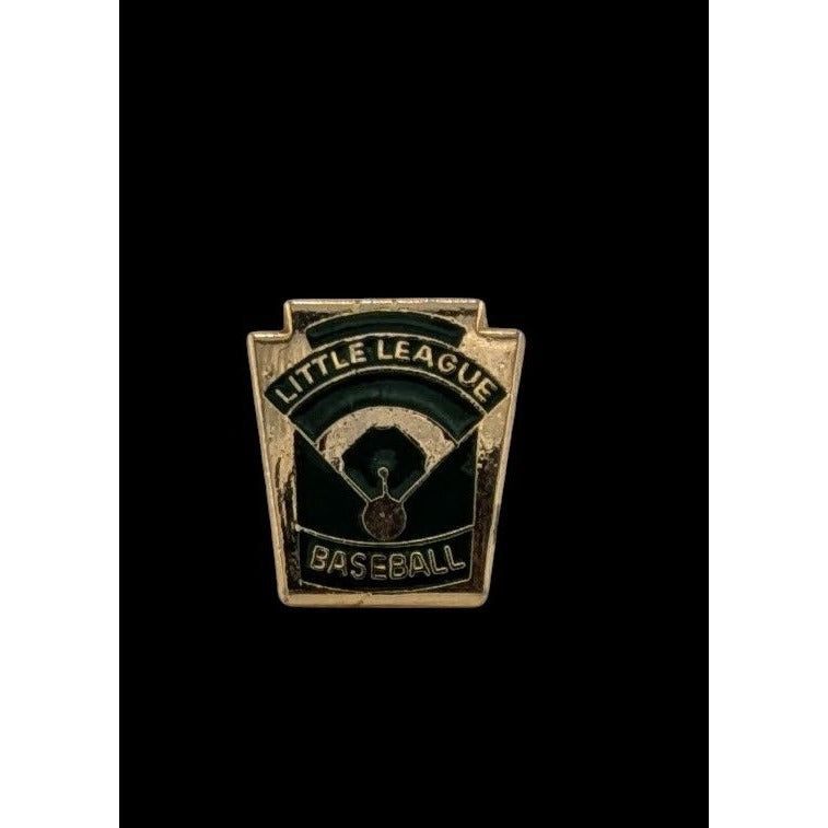 Vintage Little League Baseball Green And Gold Tone Lapel Pin