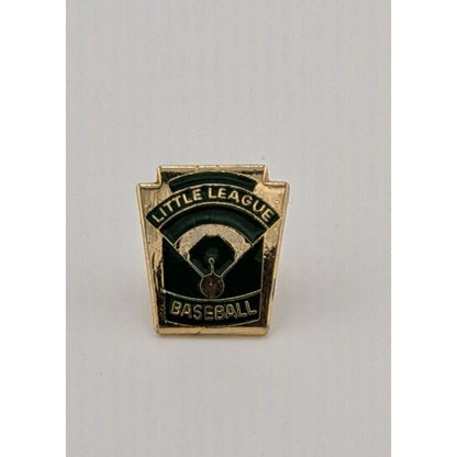 Vintage Little League Baseball Green And Gold Tone Lapel Pin