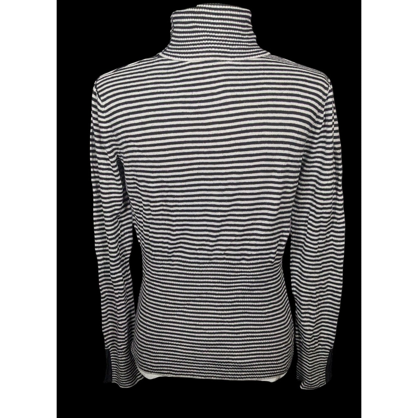 Delia's Black And White Striped Turtleneck