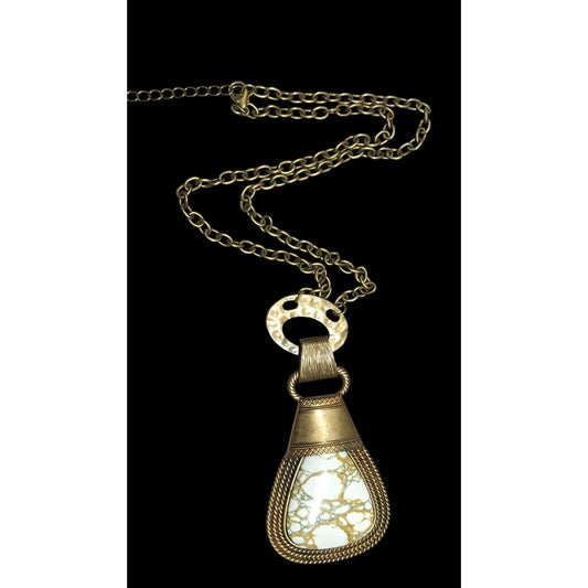 Paparazzi Rodeo Royale Brass And Stone Pendant Necklace