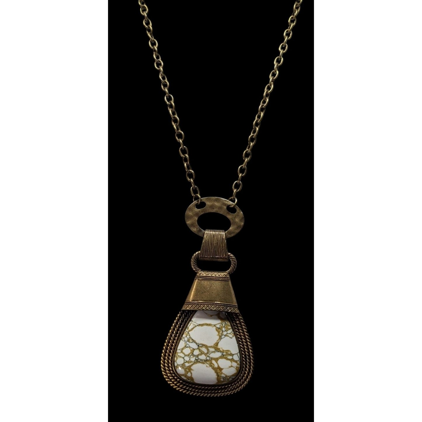 Paparazzi Rodeo Royale Brass And Stone Pendant Necklace