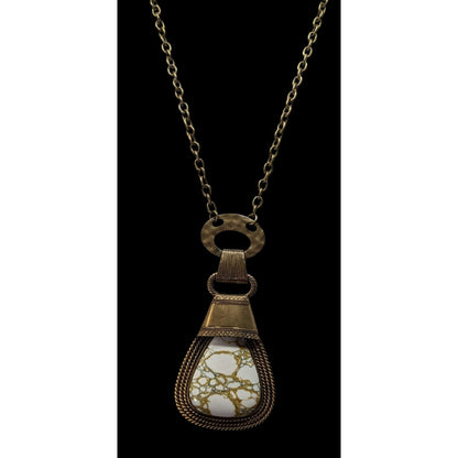 Paparazzi Rodeo Royale Brass And Stone Pendant Necklace