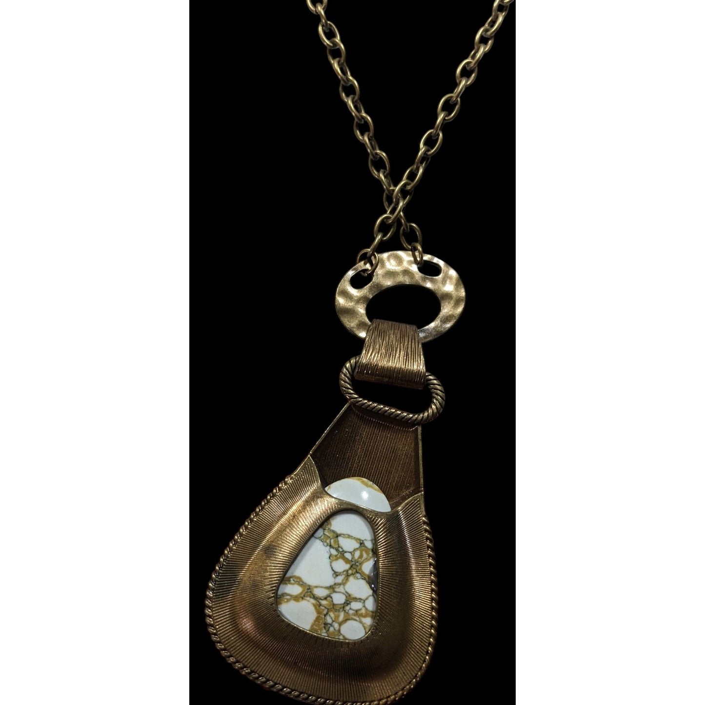 Paparazzi Rodeo Royale Brass And Stone Pendant Necklace