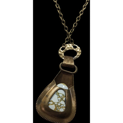 Paparazzi Rodeo Royale Brass And Stone Pendant Necklace