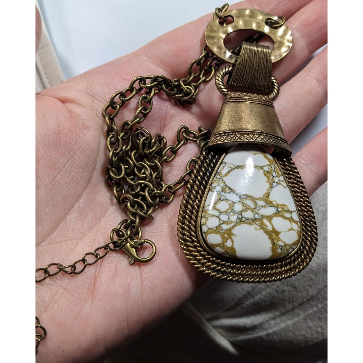 Paparazzi Rodeo Royale Brass And Stone Pendant Necklace