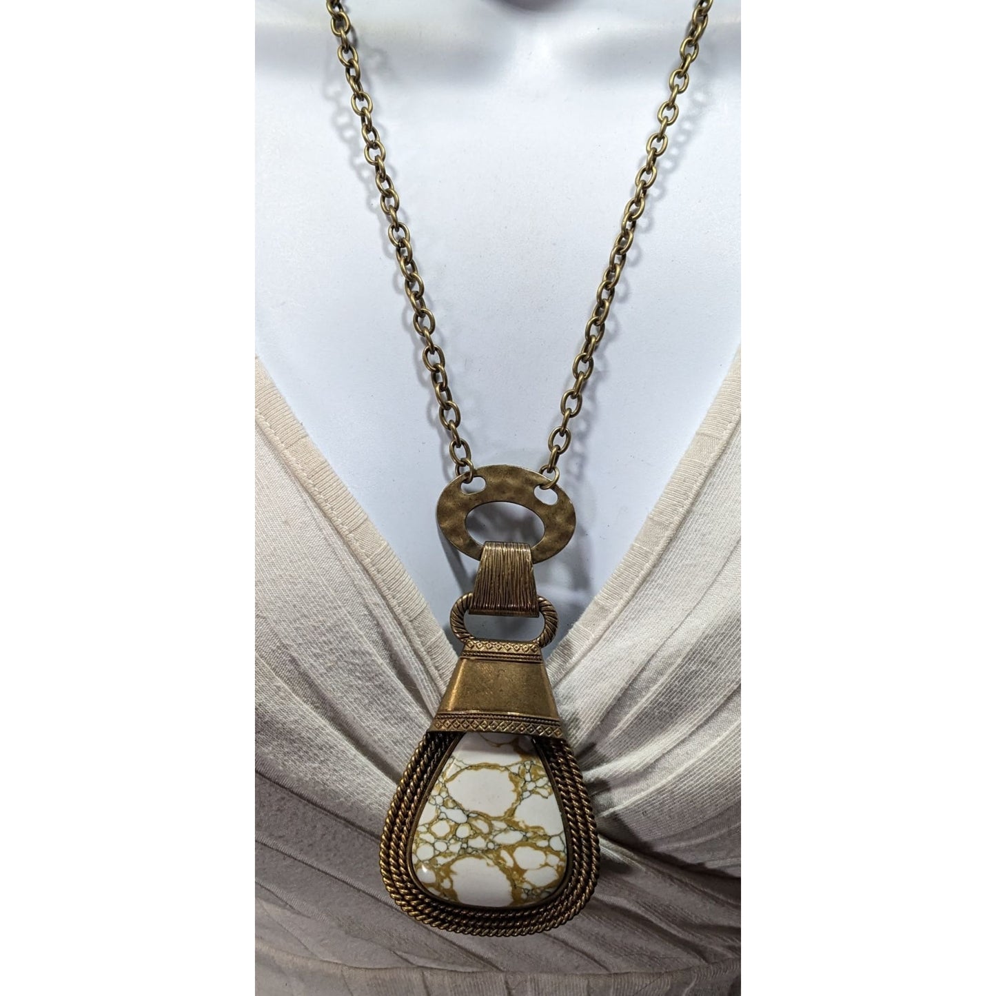 Paparazzi Rodeo Royale Brass And Stone Pendant Necklace
