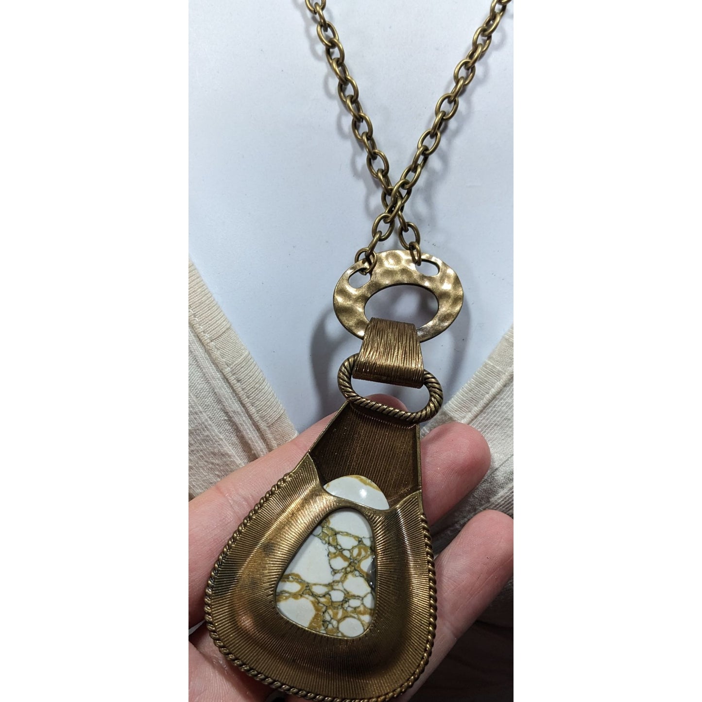 Paparazzi Rodeo Royale Brass And Stone Pendant Necklace