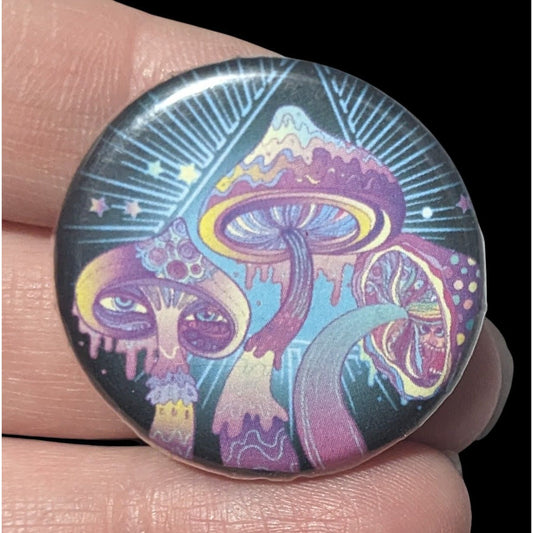 Purple Hippie Psychedelic Mushroom Printed Pin