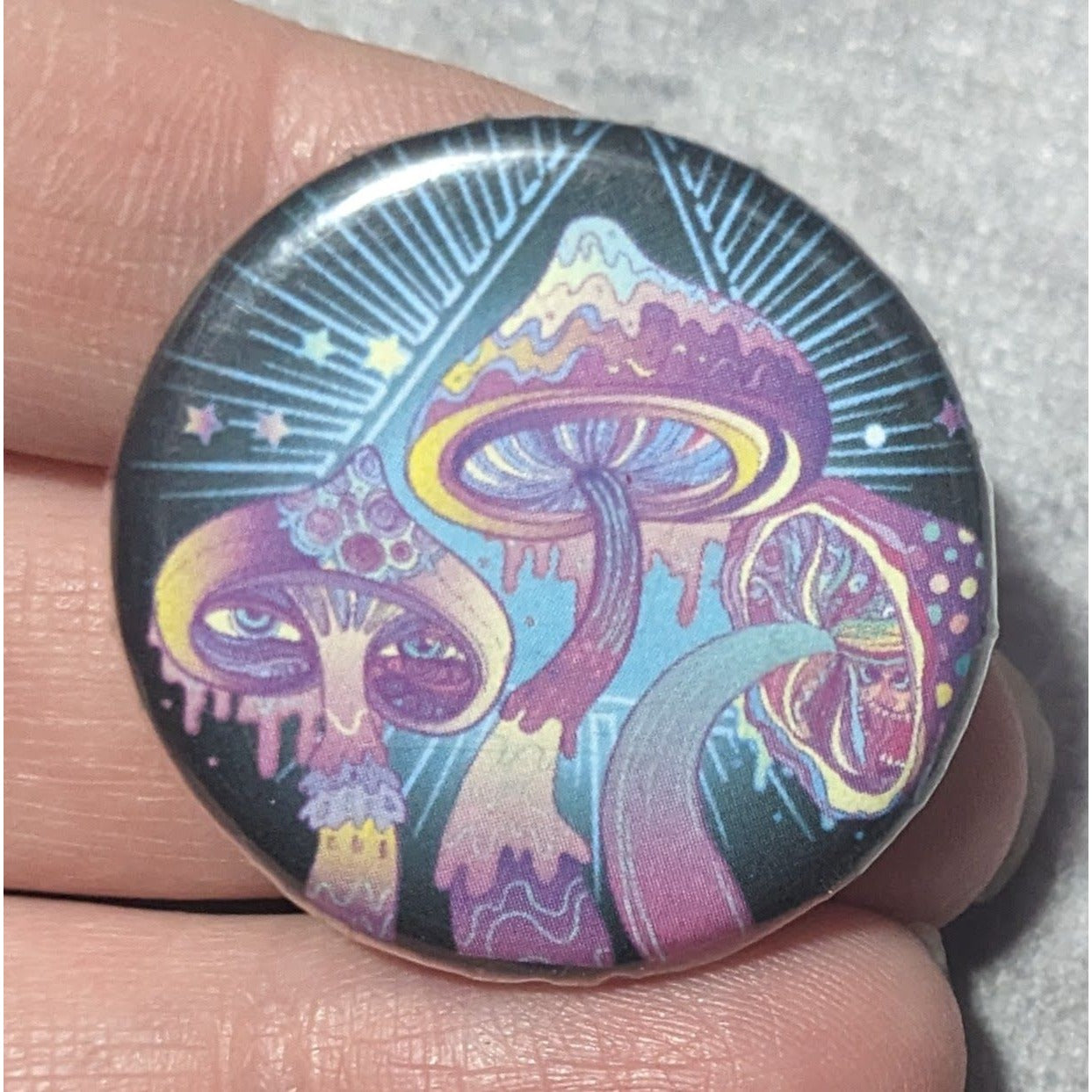 Purple Hippie Psychedelic Mushroom Printed Pin