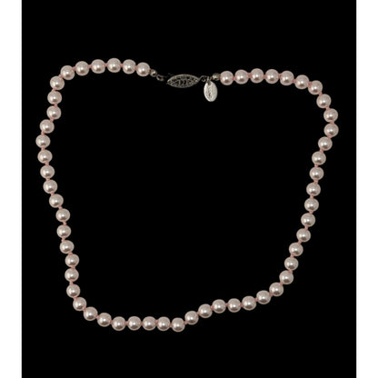 Pink Glass Pearl Necklace Claire's Classic Beaded Strand Coquette Balletcore Preppy Romantic Jewelry