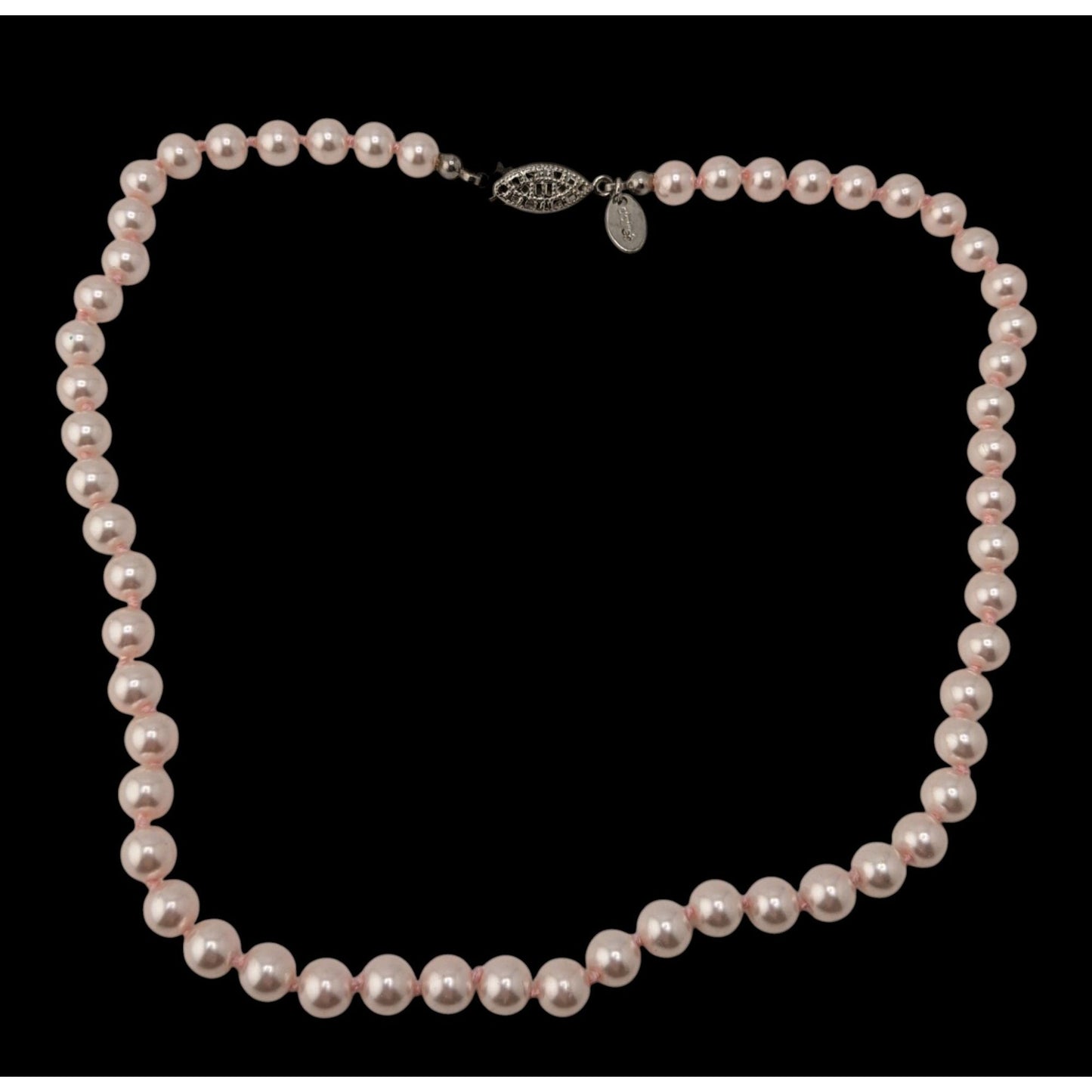 Pink Glass Pearl Necklace Claire's Classic Beaded Strand Coquette Balletcore Preppy Romantic Jewelry