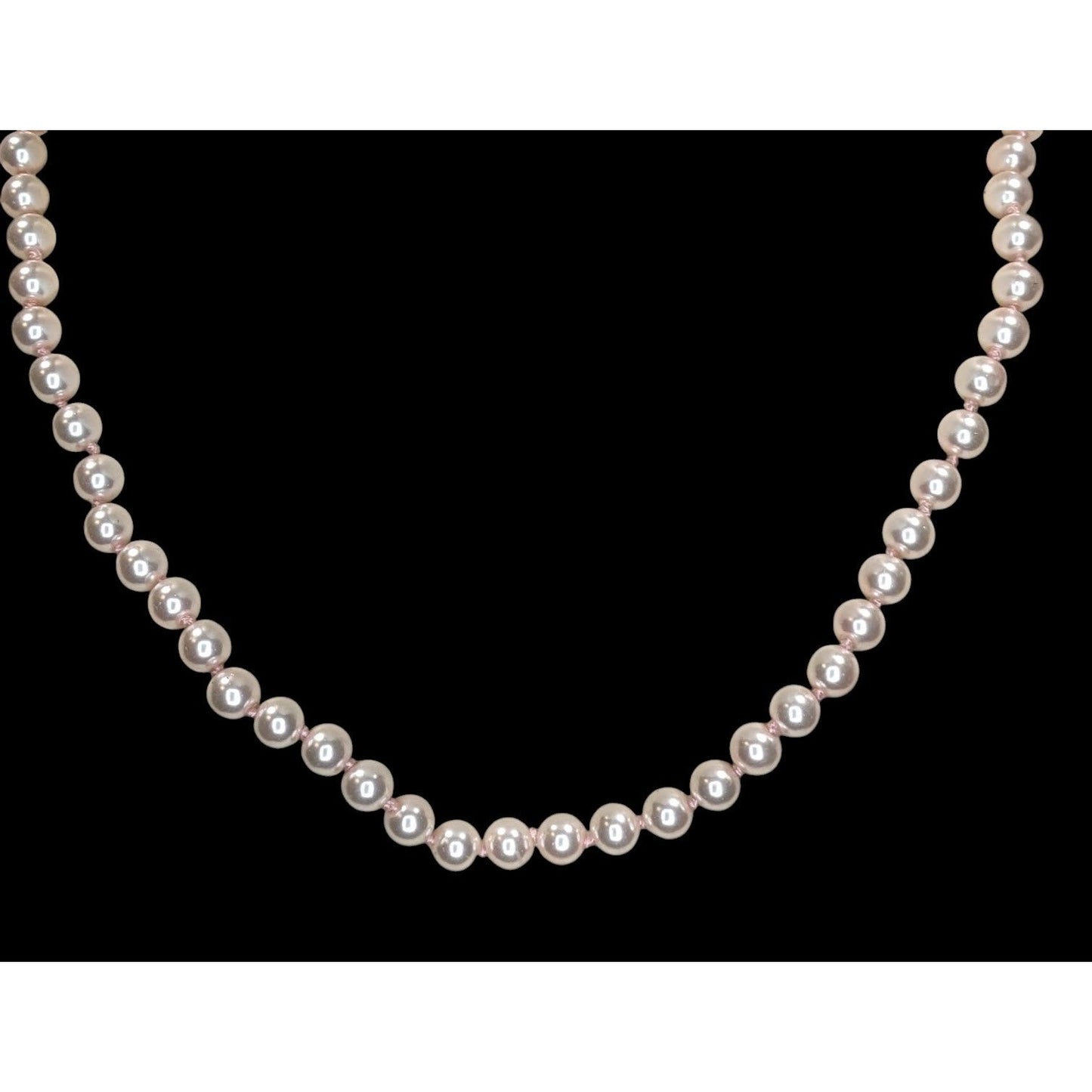 Pink Glass Pearl Necklace Claire's Classic Beaded Strand Coquette Balletcore Preppy Romantic Jewelry