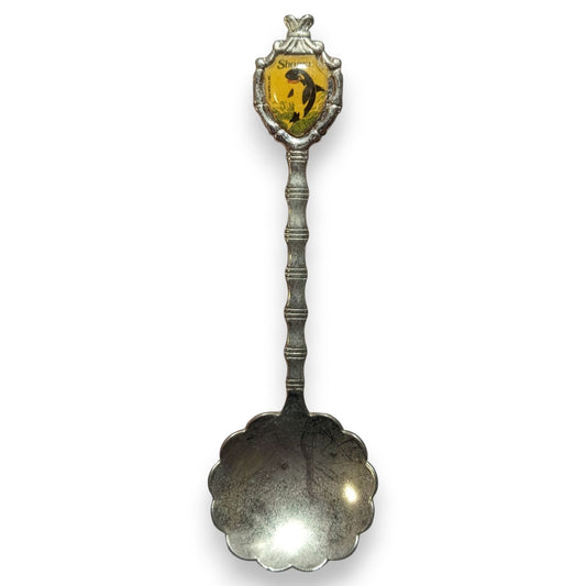 Vintage Travel Metal Silver Tone Shamu SeaWorld Souvenir Spoon 4 1 2 Inch