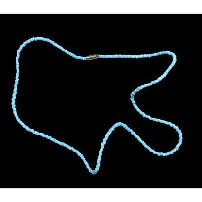 Handmade Light Blue Glass Seed Bead Necklace