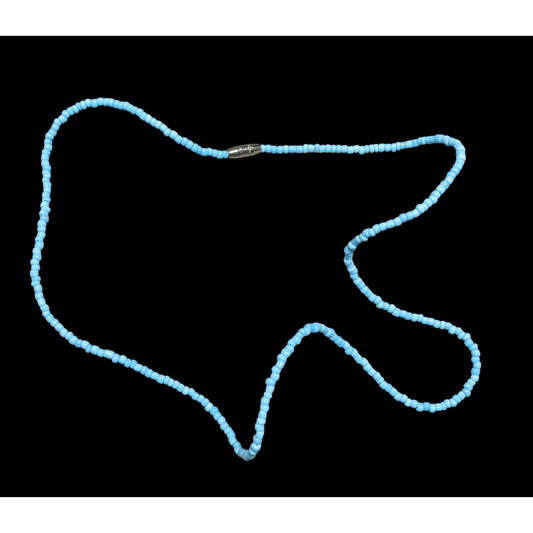 Handmade Light Blue Glass Seed Bead Necklace