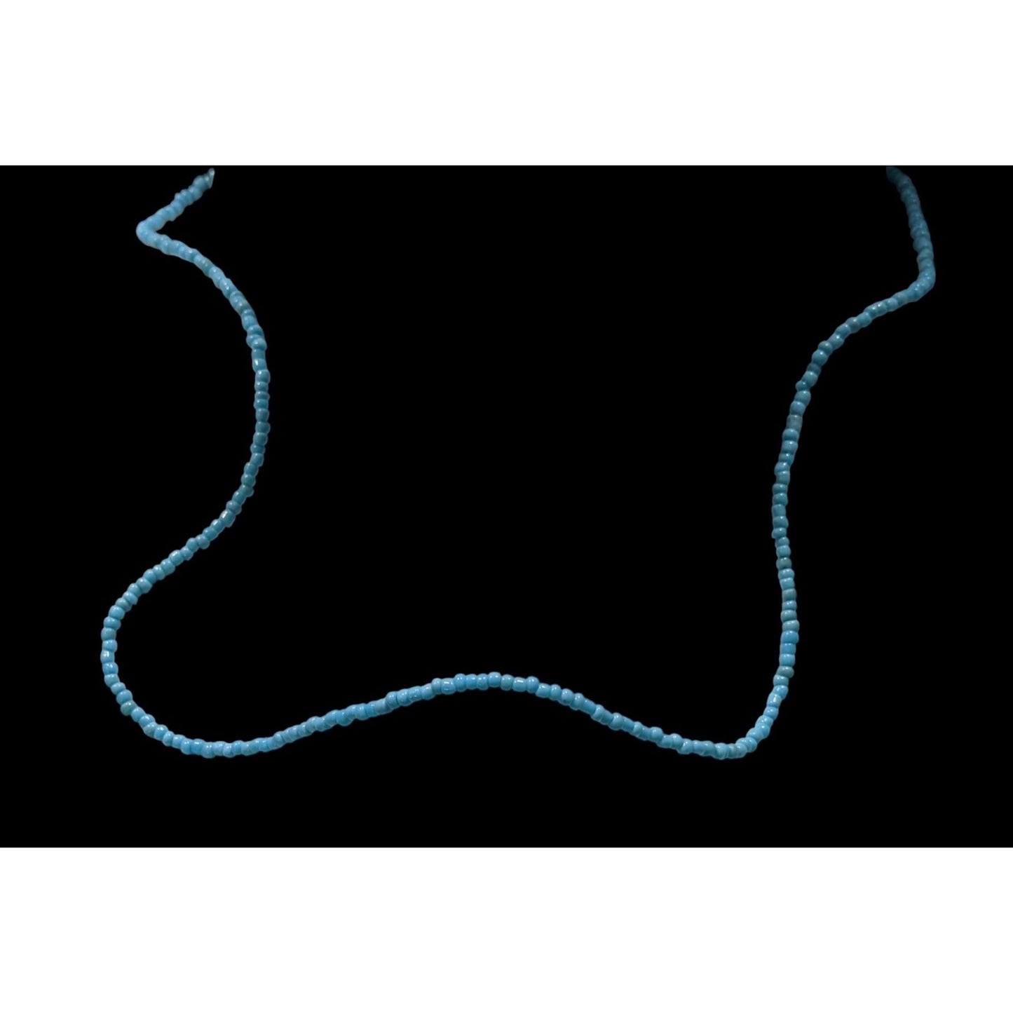 Handmade Light Blue Glass Seed Bead Necklace