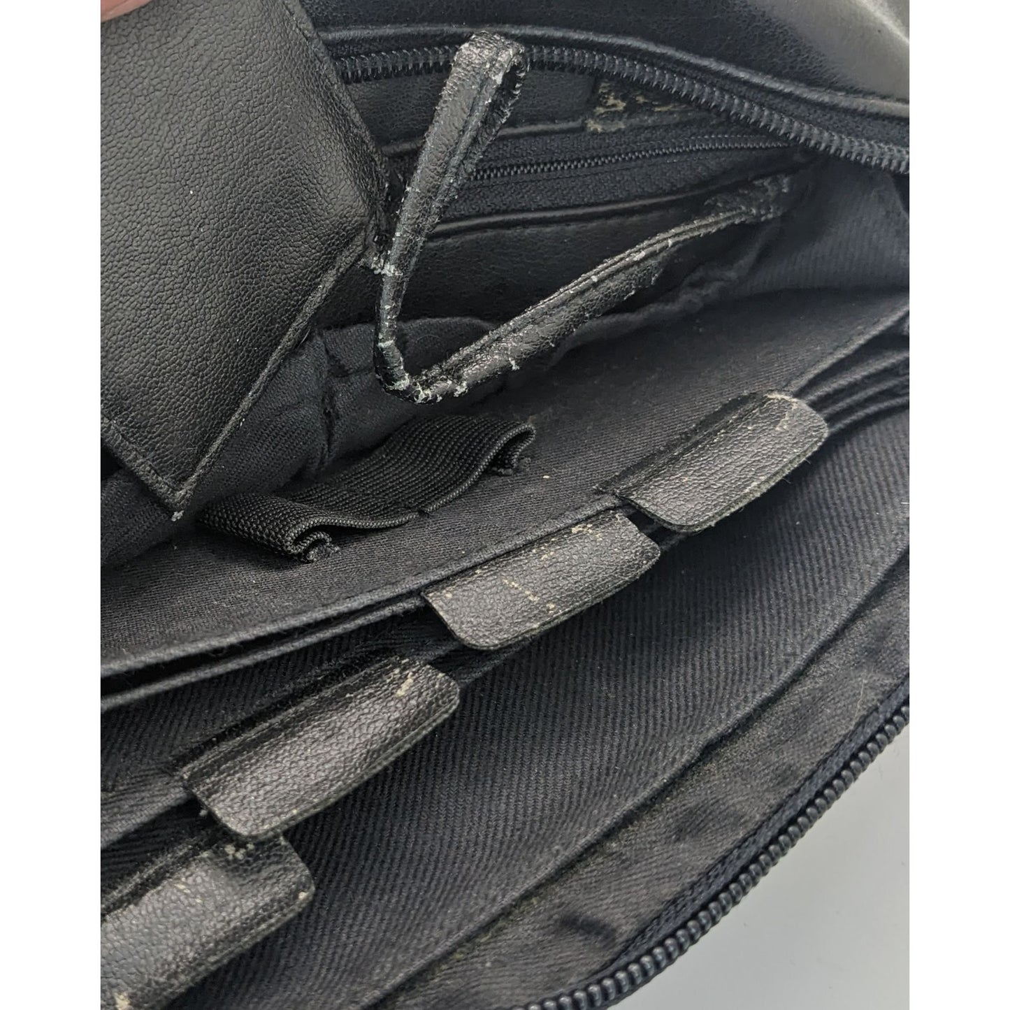 Vittoria New York Black Faux Leather Crossbody Bag With Gold Logo Plate & Adjustable Strap
