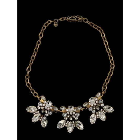 Vintage J.Crew Crystal Glam Floral Statement Necklace