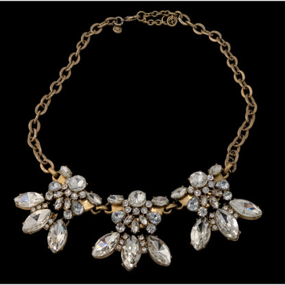 Vintage J.Crew Crystal Glam Floral Statement Necklace