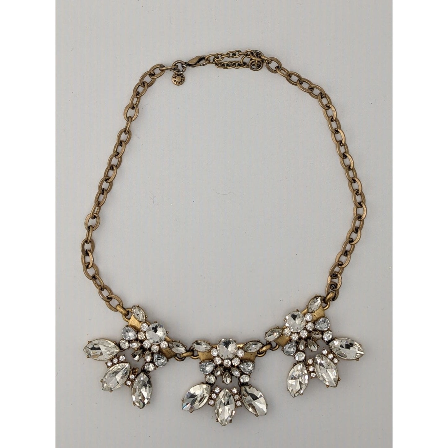 Vintage J.Crew Crystal Glam Floral Statement Necklace