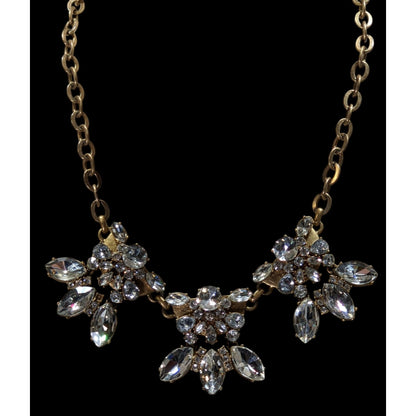 Vintage J.Crew Crystal Glam Floral Statement Necklace