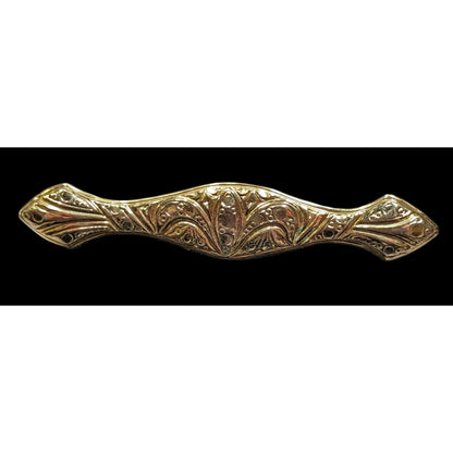 Vintage Elegant Art Nouveau Engraved Gold Tone Brooch