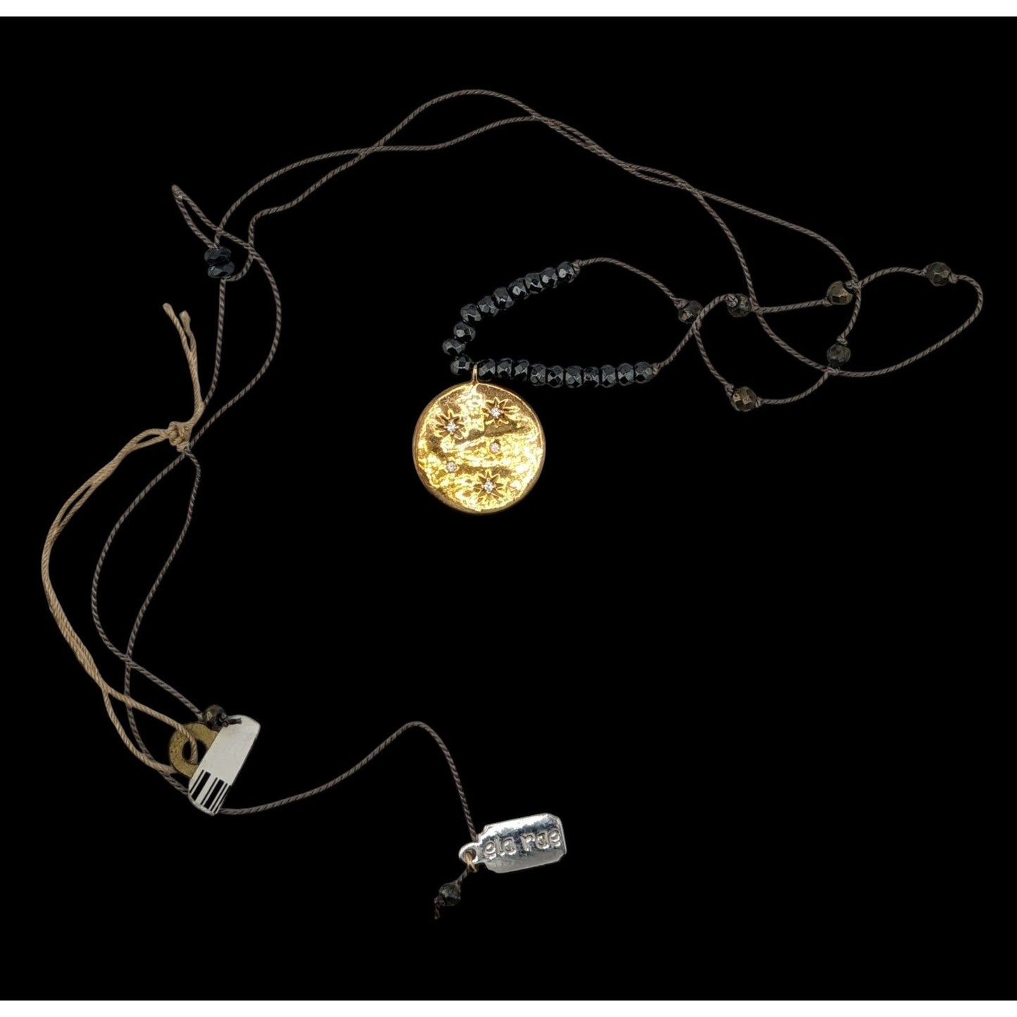 Ella Rae 14K Gold Over Sterling Silver Necklace With CZ Stars & Adjustable Cord