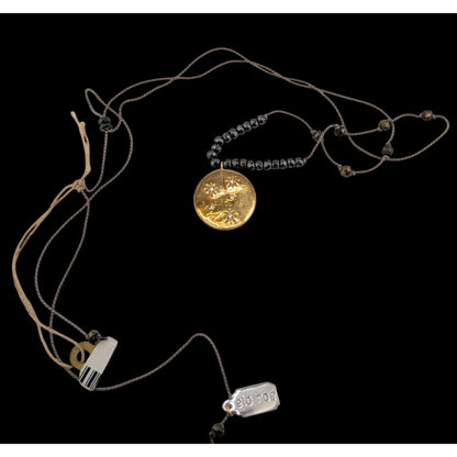 Ella Rae 14K Gold Over Sterling Silver Necklace With CZ Stars & Adjustable Cord