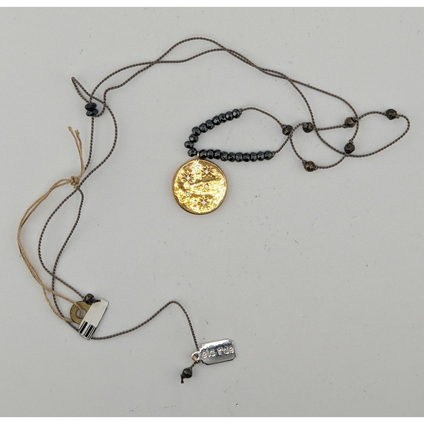 Ella Rae 14K Gold Over Sterling Silver Necklace With CZ Stars & Adjustable Cord
