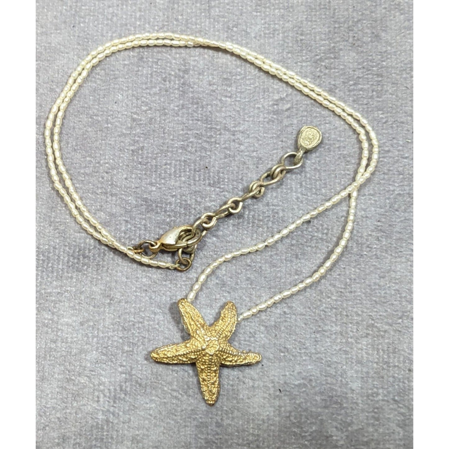 Michael Michaud Freshwater Pearl With Starfish Pendant Necklace