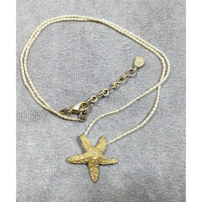 Michael Michaud Freshwater Pearl With Starfish Pendant Necklace