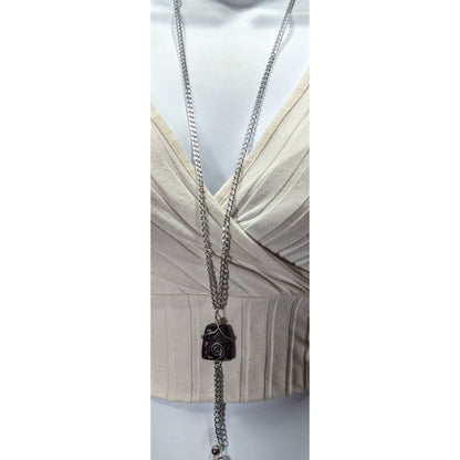Handmade Wire Wrapped Agate Tassel Necklace