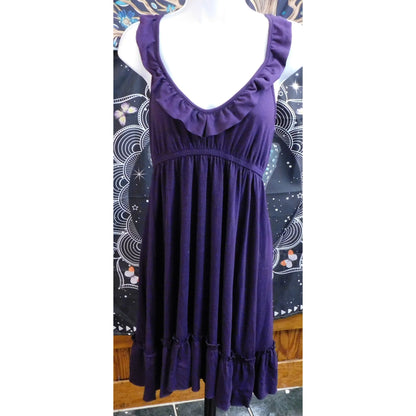 Cover Me Purple Ruffled Sleeveless Mini Dress