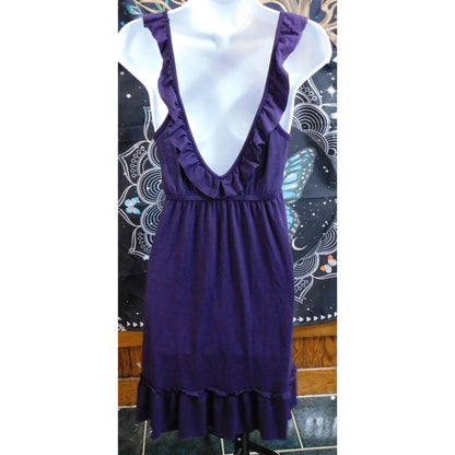 Cover Me Purple Ruffled Sleeveless Mini Dress