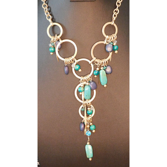 Abstract Bohemian Loop And Charm Y Necklace