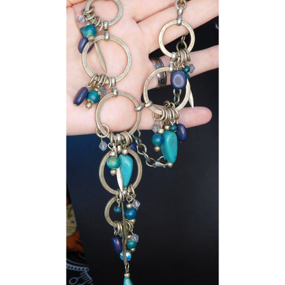 Abstract Bohemian Loop And Charm Y Necklace